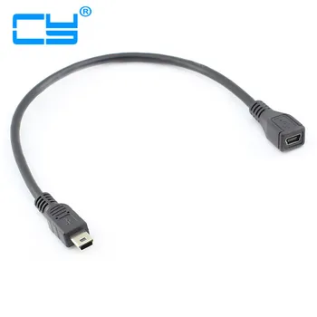 Hot Predaj 1Pcs Čierne Kábel Adaptéra 5Feet/1,5 m Mini USB B 5pin Samec Samica Predlžovací Kábel Kábel Adaptéra