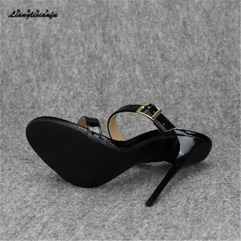 LLXF Papuče 2017 zapatos mujer US15 16 17 18 19 Lete Stiletto topánky 14 cm Tenké Podpätky Sandále žena Klasické nové dorazí Čerpadlá