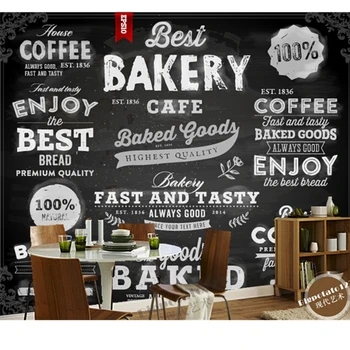 Vlastné 3D moderné tapety, chlieb cake shop pečivo ikonu reštaurácia, kaviareň a bar pozadí steny nepremokavé PVC tapety