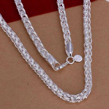Veľkoobchod jemné 925-sterling-strieborný náhrdelník módne šperky reťazca náhrdelníky & prívesky ženy muži golier SN083