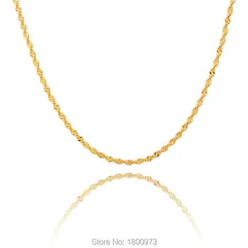 Luxusné Svadobné šperky collares women18k zlatý náhrdelník 3 mm 18 palcov módne šperky