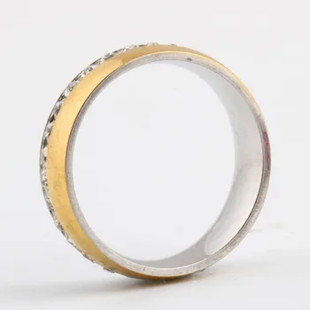 Móda Crystyal šperky sú Dve Farby Á 316L Nerezovej Ocele 1CT Channel-Set Crystal Prstene pre ženy alebo Mužov