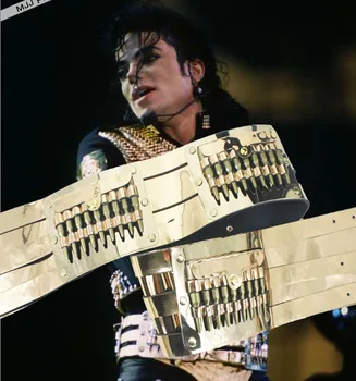Zriedkavé MJ Michael Jackson Jam Nebezpečné Zlaté Kožené Matel Bullet Ručné Pás Punk Rock Všetky Veľkosti Na Zber Zobraziť