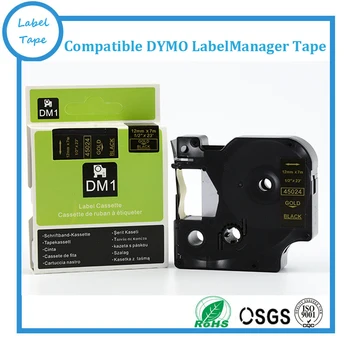 Doprava zadarmo 3ks Kompatibilné DYMO 45024 D1 pásky Zlata v Black pre DYMO LabelManagers
