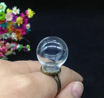 20pcs 20*12mm kolo loptu Sklo svete fľaša sklo svete dome kryt s krúžok nastavenie DIY ampulka prívesok sklo bublina upravené krúžok