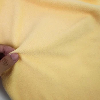 Svetlo Žltá Polar Fleece Textílie anti-obaľovanie jednej strane Flaušová Tkanina Ručné Textílie Predávaných Dvore doprava Zdarma!!!
