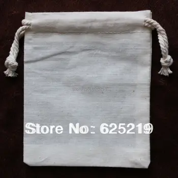 (50pcs/lot) 10*12 cm/4*4.7 palcový organické prírodnej bavlny puzdro šnúrkou taška