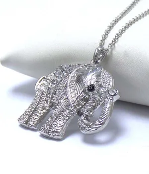 Jeden kus Módnej Bižutérie Tupá-strieborné Pozlátené Crystal Zvierat Prívesok Šperky Slon Prívesok Náhrdelník xy019
