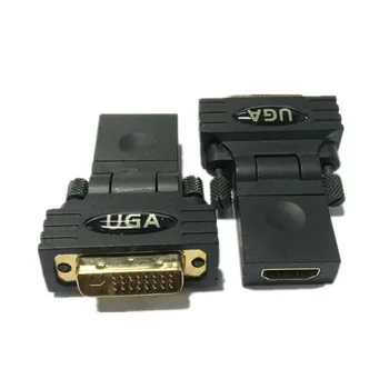 1080P HDMI Female DVI (24+5) Samec na HDMI Žena Adaptér Prevody medzi HDMI-DVI-I Konektor (360 Stupňov)