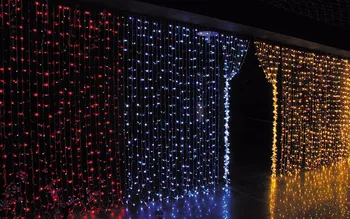 3 M x 3 M 300 LED Domov Vonkajšie Dovolenku Vianočné Dekoratívne Svadobné, vianočné String Víla Opony Girlandy Pásy Strany Svetlá