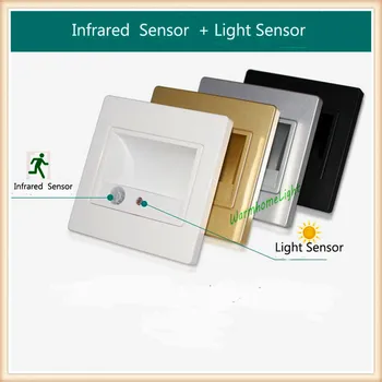 Nové ,pohybový senzor led nočné svetlo 110-240V 1.5 W PIR LED schodisko lampy infračervené ľudské telo indukčné lampy, LED krok svetlá,wc