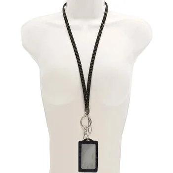 2016 Módne Bling Crystal Drahokamu Krku ozdobná šnúrka na uniforme Vertikálne ID Zamestnanecké Karty Odznak Držiteľ 1pcs Spoločnosti Kancelárske potreby