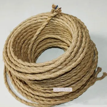 Kolo/Twisted Pletená Šnúra Kábel Elektrického osvetlenia drôt konope pokryté konopné lano