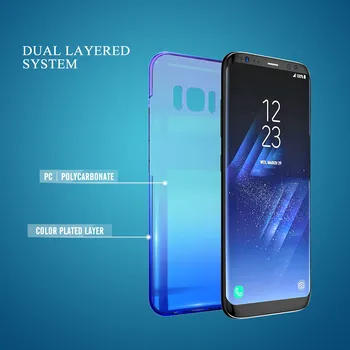 FLOVEME Pre Samsung Galaxy A5 2017 2016 obal Pre Samsung A3 2017 Blue Ray Gradientu Svetla obal Pre Samsung Galaxy S8 S9 Plus Taška