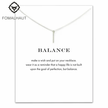 Šumivé rovnováhu vertical bar zliatiny Clavicle Reťaze Prívesok náhrdelník Módny Náhrdelník Ženy FOMALHAUT Šperky