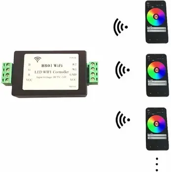 LED Pásy Svetlo Lampy H801 WiFi Radič Telefón Android WLAN Control Router Nové