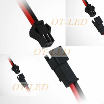 50pairs/lot 10 cm/ks 20 cm/pár 2pin LED pripojenie drôtu, samec a samica konektor Svoriek kábel, SMP 22awg Rozšíriť káblové drôt