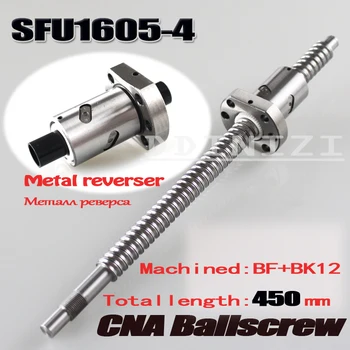 SFU1605 L 450mm RM1605 450mm SFU1605-4 Valcované guľôčkovej skrutky 1pc+1pc ballnut + end obrábania pre BK/BF12 štandardné spracovanie