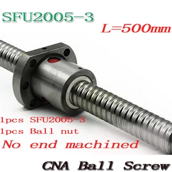 NOVÉ 20mm SFU2005-3 guľôčkovej Skrutky Valcované ballscrew SFU2005 500mm s jedným 2005 príruby ballnut pre CNC časť Doprava Zadarmo