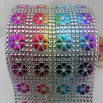 (CM799)10 Dvore Iskru 5 Farba Srdce Drahokamu Crystal Diamond Mesh Zábal Roll Páse s nástrojmi