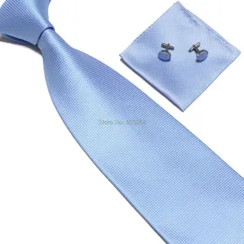 HOOYI 2018 lacné polyester pánske krku kravatu nastaviť kravata hanky manžetové gombíky