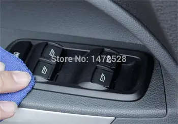 4 KS DIY Auto Styling ABS ChromeTrim Okno Výťah spínaciu skrinku Refires Regulátor Panel Nálepka pre Ford Ecosport Fiesta Príslušenstvo