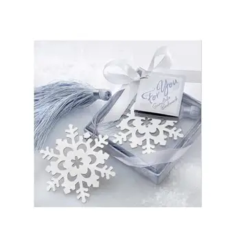 50pcs Snowflake kovové strapce Záložku Svadobné dodávky lotérie hry svadobný dar Prospech späť Do Školy študenta priazeň