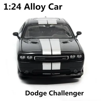 1:24 zliatiny auto,vysoká simulačný model auta dodge challenger, kovové diecasts, dobiehajúci, detské hračky, doprava zdarma