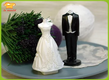 LXYY silikónové formy svadobné dekorácie, sviečky formy dodávok, svadobné sviečky nevesta a ženích svadobnú tortu sviečky