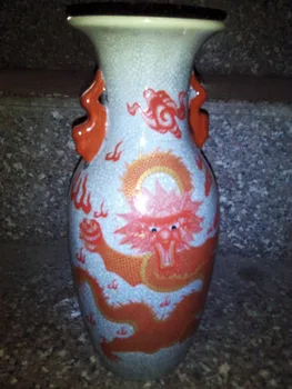 Jemné Starej Číne Porcelánu, Ručne maľované Keramické lakovanie Dragon Váza klasické umelecké zbierky a domáce dekorácie