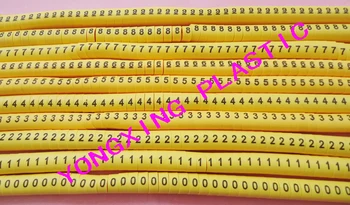 1000pcs/veľa ES-0 vyhovovali kábla 1.5mm2 žltá farba 0-9 každé číslo 100ks