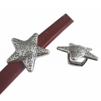 10PCS Antique Silver Pentagram Star Jazdca Rozpera Pre 10*6mm sladkého Drievka Kožené Kábel Náramky & Prívesky, Šperky, Takže