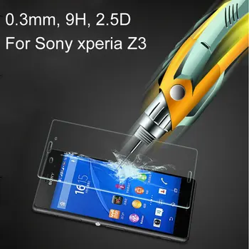 Pre Sony Xperia Z3 tvrdeného skla screen protector Z2 Z1 mini SP M35H C3 C4 M4 film 0.26 mm 2,5 D 9H doprava zadarmo