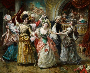 Súd údaje lady tanec spolu vytlačí maľovanie klasická olejomaľba na plátne domáce dekorácie obrázok vytlačí plátno