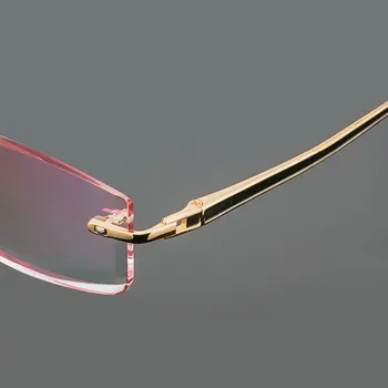 Gmei Optické Phantom orezávanie titánové okuliare male model diamond orezávanie Zlato bez obrúčok skončil predpis glassses pre Mužov