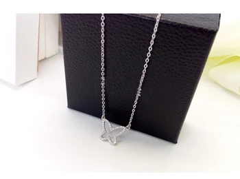 Nové Drop Shipping 925 Sterling Silver Náhrdelníky Crystal Motýľ Prívesky&Šperky, Náhrdelníky Golier Colar