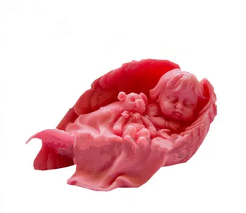 DIY Dieťa krídla dievča 3D silikónové mydlo formy formy spanie dieťa ručné formy fondant tortu smer plesní