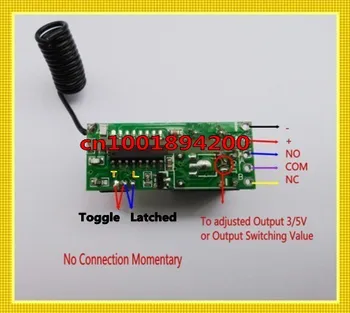 Mini Malým Objemom, Diaľkové Ovládanie Prepínač Systém Micro DC3V-5V Relé Prijímač Vysielač Momentálne Prepnúť Uzavretých Učiť 315/433