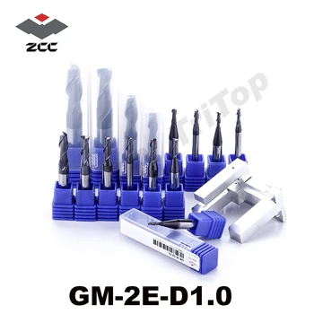 5 ks/veľa ZCC.CT GM-2E-D1.0 Spekané Karbidy 2-flauta splošteného konci mlyny s rovnou ramienka cnc frézovanie nástroj rezné nástroje