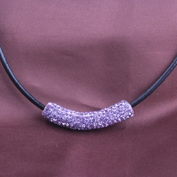 45 cm Čierne Kožené Módne Crystal Kúzlo Náhrdelníky & Prívesky, Šperky pre Ženy