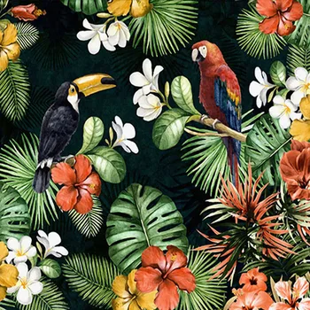 Beibehang Vlastné Nástenné Tapety Maľby Pastoračnej Papagáj Tropických Dažďových lesov Rastlín Cartoon Obývacia Izba TV Pozadie Stenu Papiere
