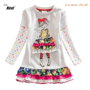 Elegantné Retail Baby girl šaty, Krásne šaty deti oblečenie dievča party šaty s dlhým rukávom dievča oblečenie vestidos infantil LH3660