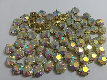 3mm,4mm,5mm,6mm,7mm,8mm,10mm Crystal AB Farba Gold base Korálky / Kamene ,Crystal Šiť na kamene s pazúr Dekorácie