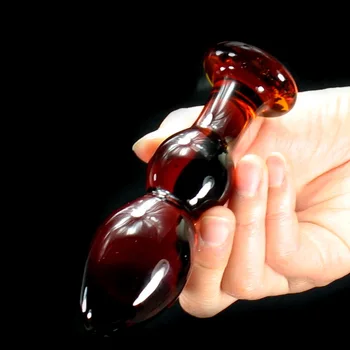 Hot predaj skla análne korálky zadok plug sklenený análny plug chvost Análny dilatáciu ženská Masturbácia, sklenené dildo sexuálne hračky forcouple