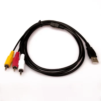 Nový 1,5 M 5 ft Male USB A-3 RCA AV/V TV Adaptér Kábel Kábel Audio Kábel AV