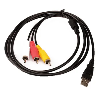 Nový 1,5 M 5 ft Male USB A-3 RCA AV/V TV Adaptér Kábel Kábel Audio Kábel AV