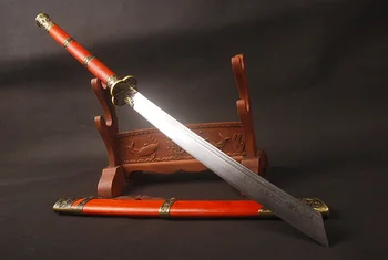 Vintage Čínsky Meč Plne Ručné Qing Dynastie Kangxi Sabre Meč 45 cm Rukoväť Kráľa Nôž Vintage Domov Kovové Dekorácie