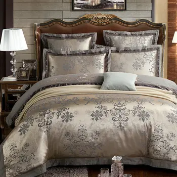 New Horúce!Kráľovná&King size 4pcs Luxusná posteľná bielizeň posteľná bielizeň nastaviť hold hodvábny satén Žakárové perinu posteľ list obliečky prehoz cez posteľ
