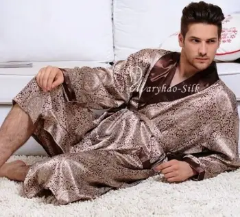 Mens Hodváb Saténové Pyžamo Pajama Pyžamá PJS Sleepwear Župan Nightgown U. S. S ~ 3XL Plus Veľkosť