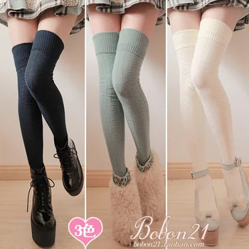 Sladké lolita Bary bobon21 jemné výrez koberčeky dekoratívny vzor predĺžiť over-the-podkolienky stehna ponožky ac0970